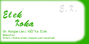 elek koka business card